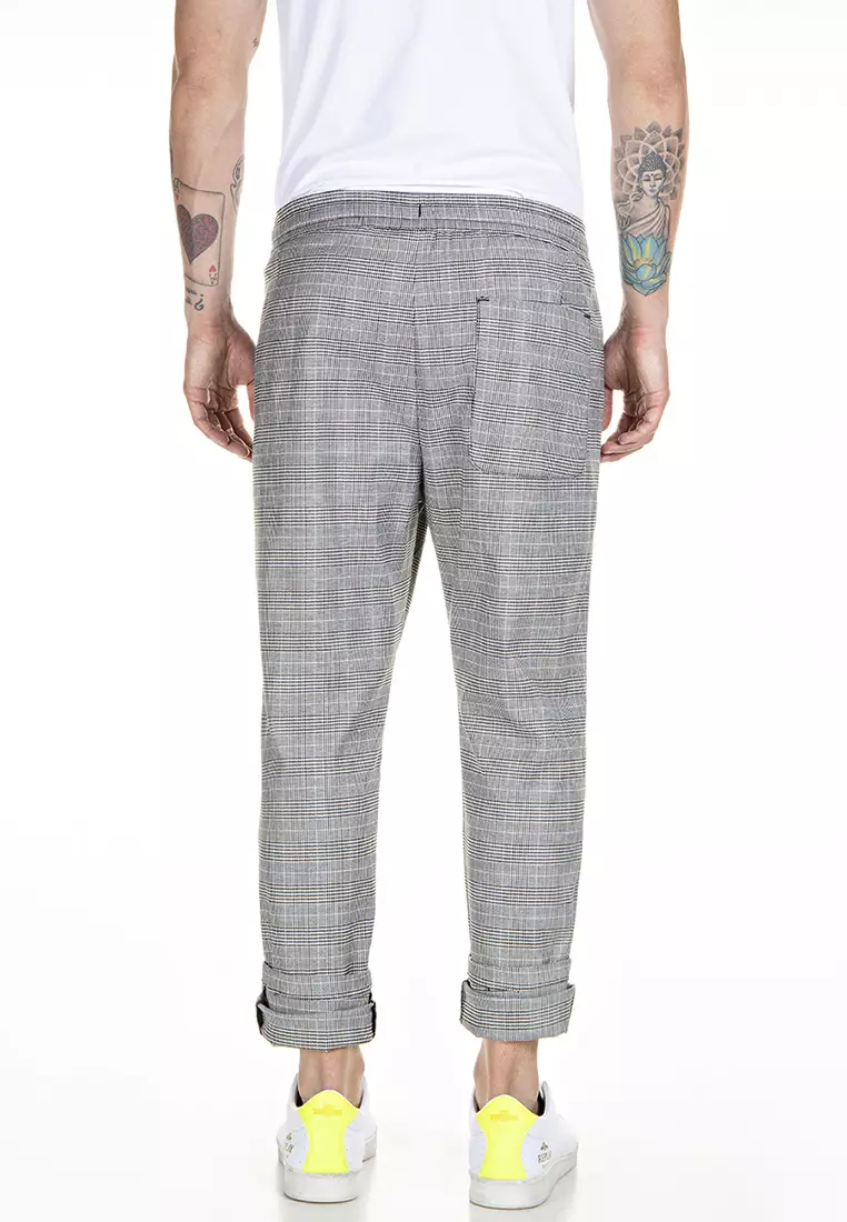 Buy REPLAY Slim Checked Smart Trousers 2024 Online
