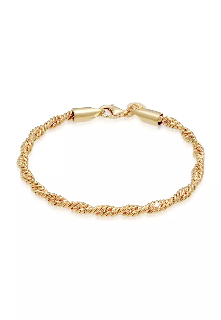 Bracelet Cord Twisted Elegant Basic Gold Plated
