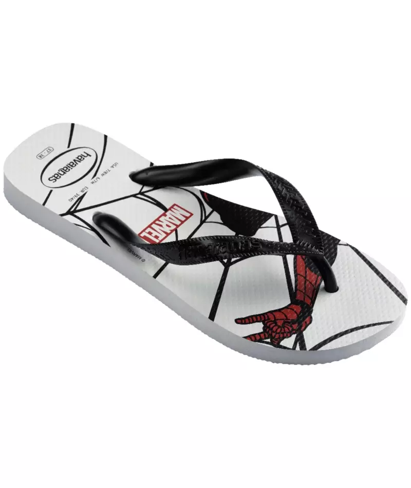 Havaianas 0128 - Top Marvel Logomania White/Black - Sandal Anak