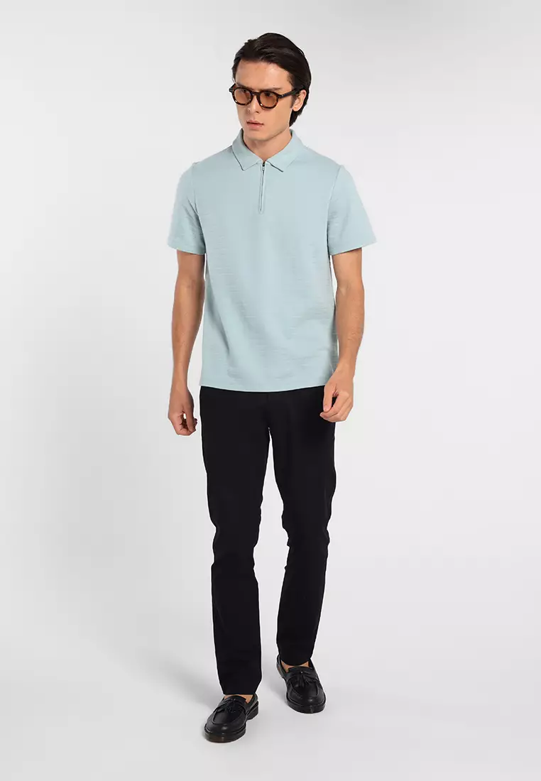 MANZONE - Kaos Polo Lengan Pendek Pria Grom 01 Slim Fit - Light Green Warna Green_Light