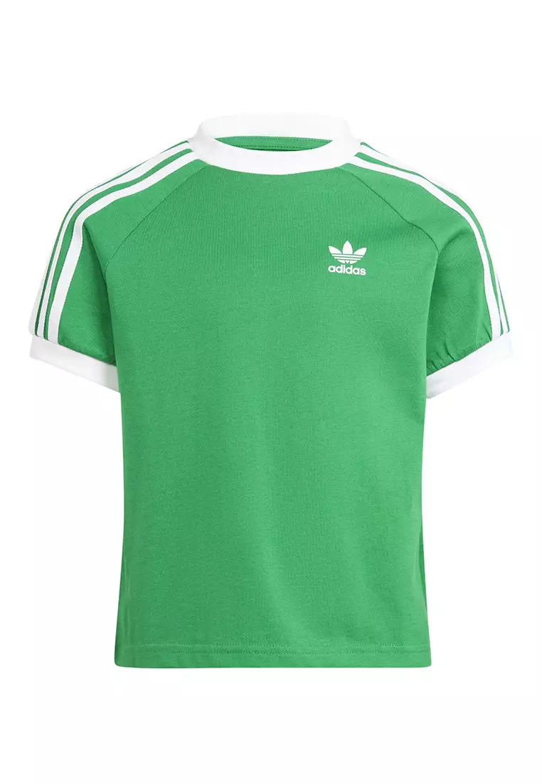 Adidas originals 3 stripes t shirt green on sale