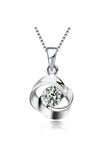 YOUNIQ silver YOUNIQ Hana 925 Sterling Silver Necklace Pendant with Silver Cubic Zirconia 33093AC19F94EDGS_1