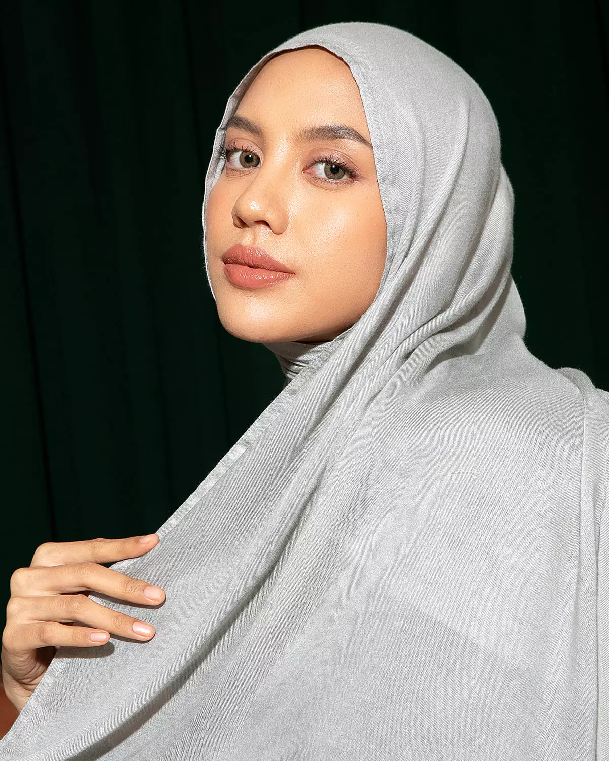 Viscose Pashmina Nour Shawl Grey Green NEW