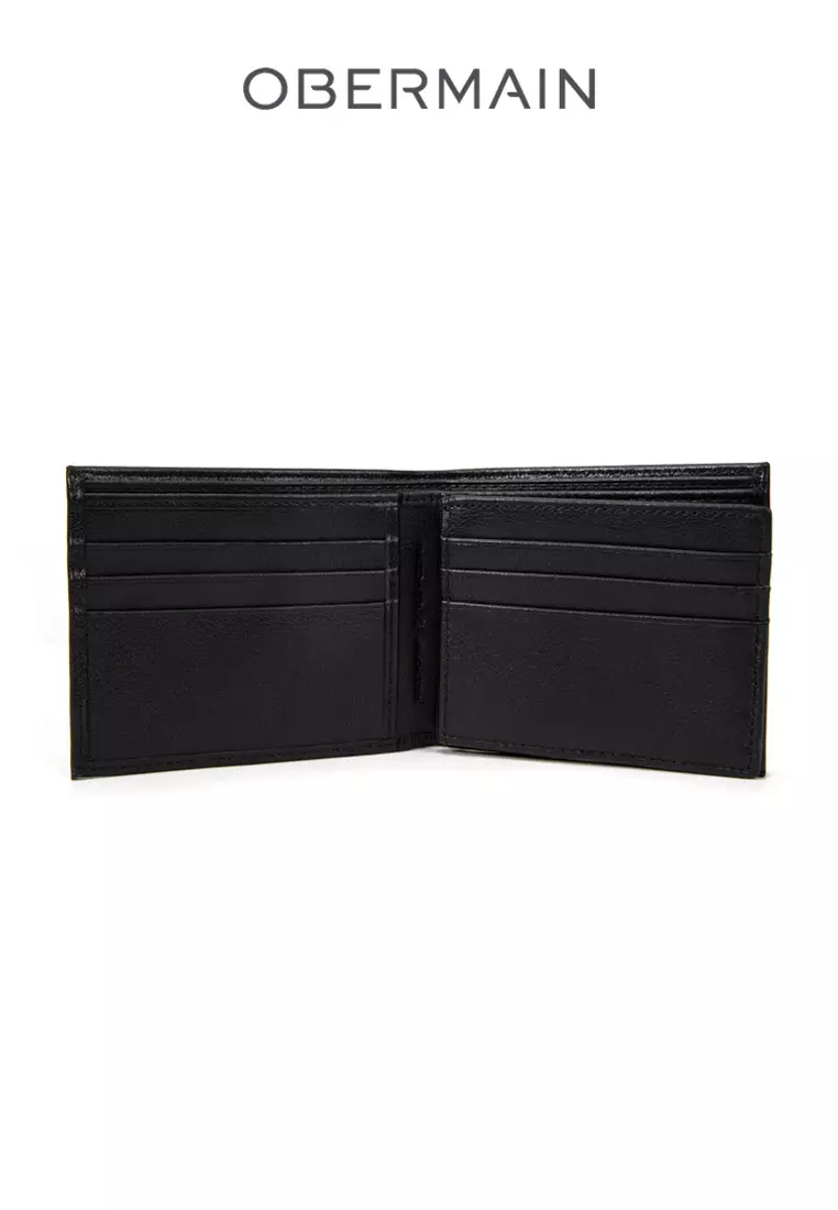 RFID Short Wallet No Hole Genuine Leather Black