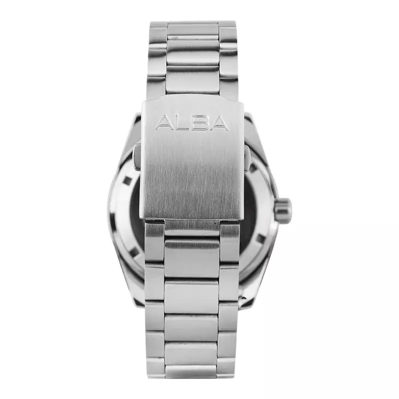 Jam Tangan Pria Alba Mechanical AL4289X1 Automatic Men Brown Dial Stainless Steel Strap