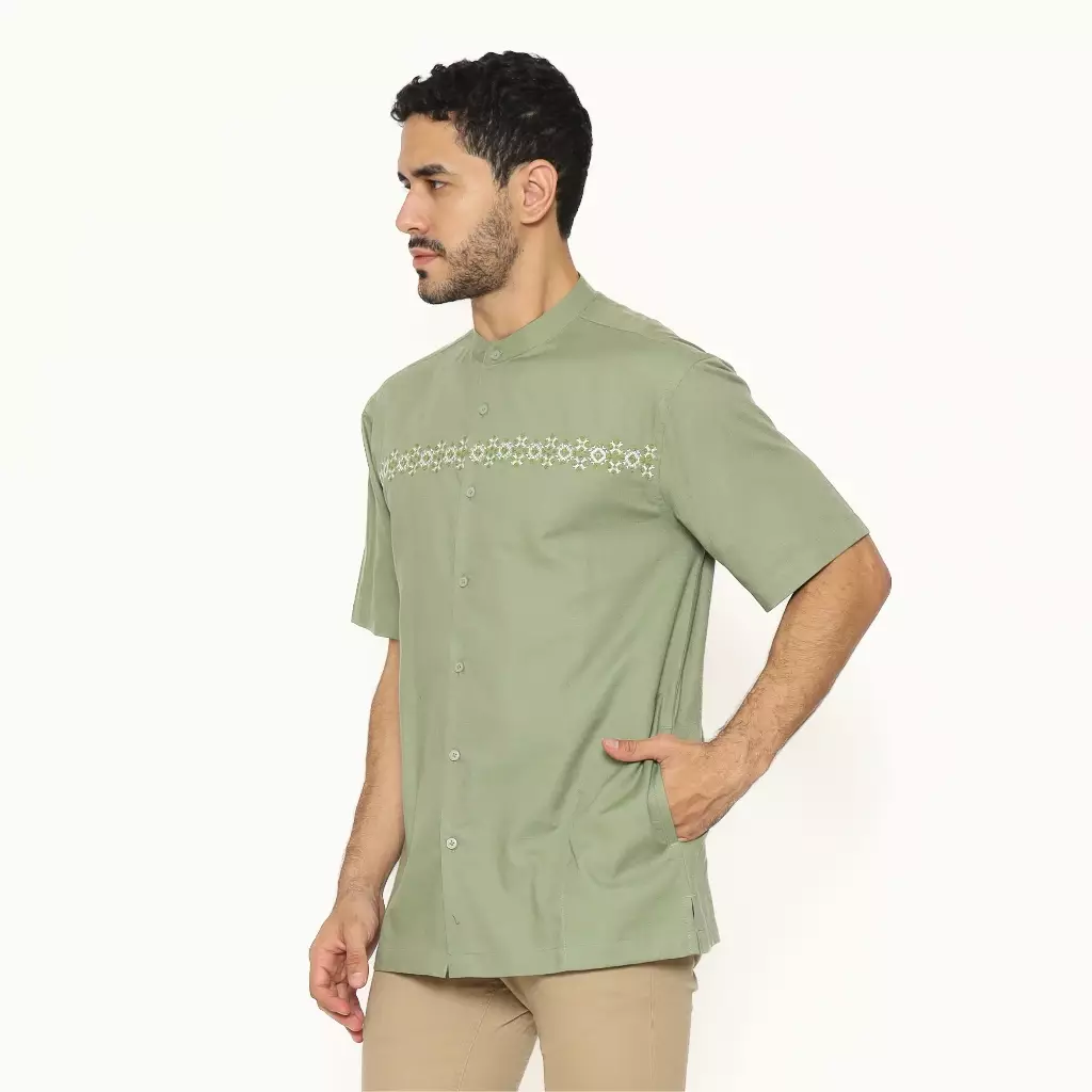 AMK Kemeja Koko Pria Lengan Pendek KK SALIM S/S Sage Green