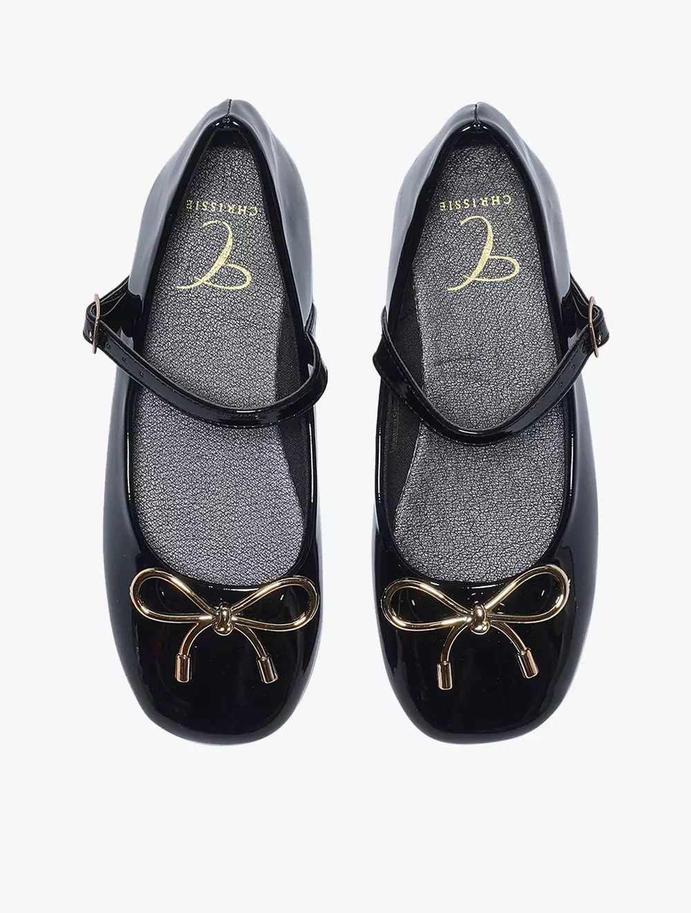 Payless Chrissie Childrens Goldy Flats - Black_07
