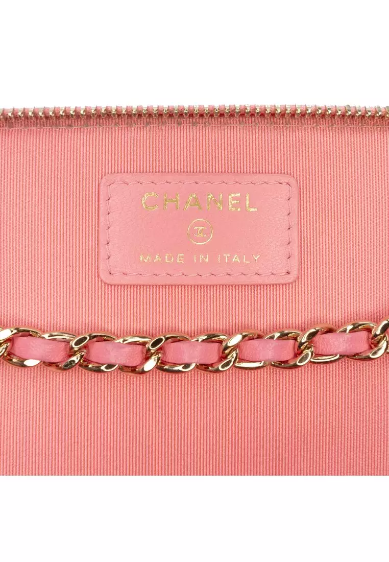 Pre-Loved Chanel Small Quilted Lambskin Trendy Cc Vanity Case With Chain