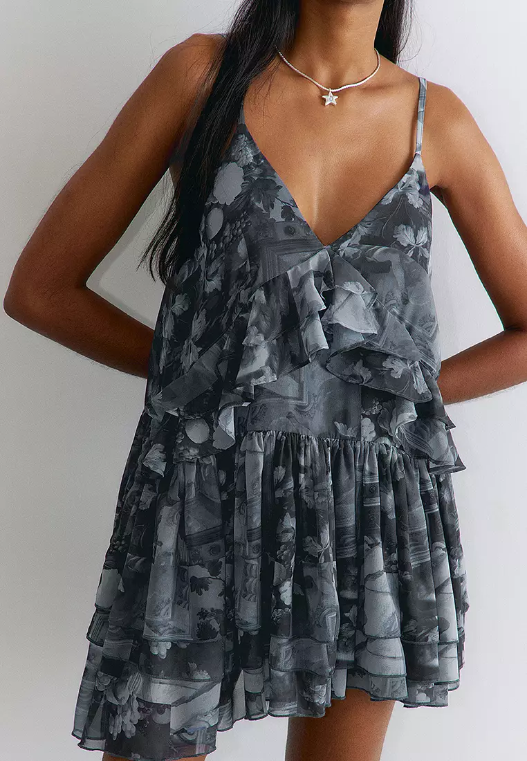 litmus HerPraha ティアードキャミソールドレス シャギーグレー 【公式