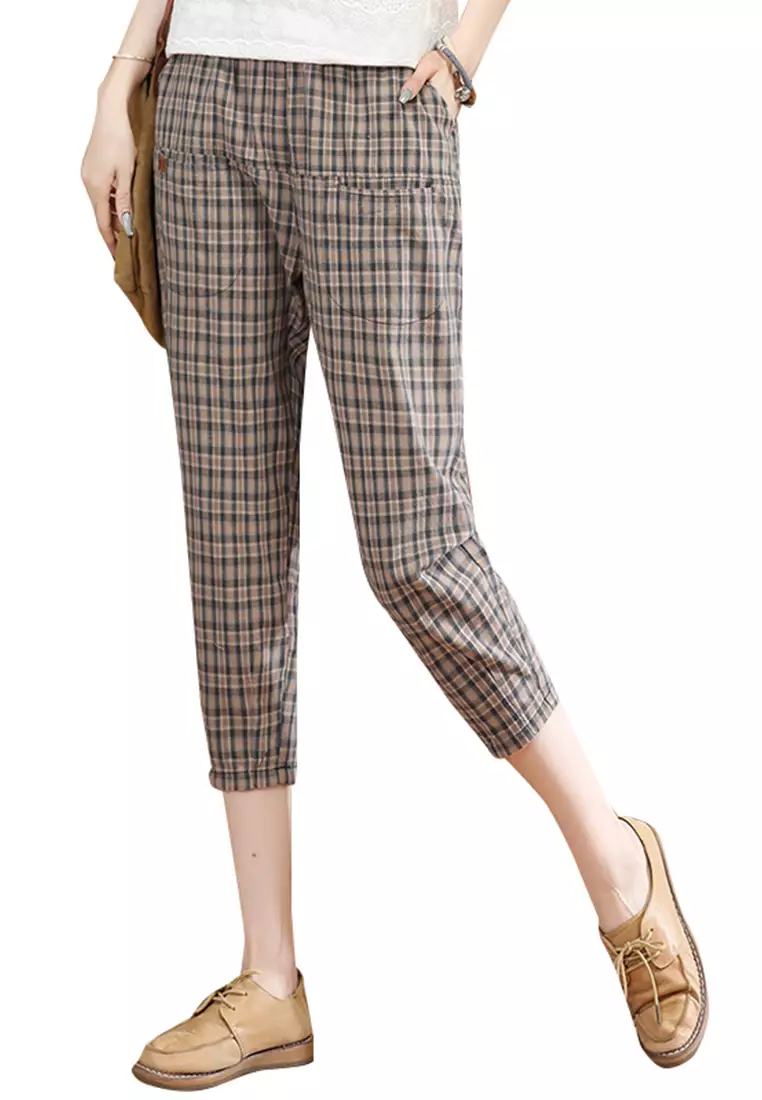 Checked pants hotsell girls