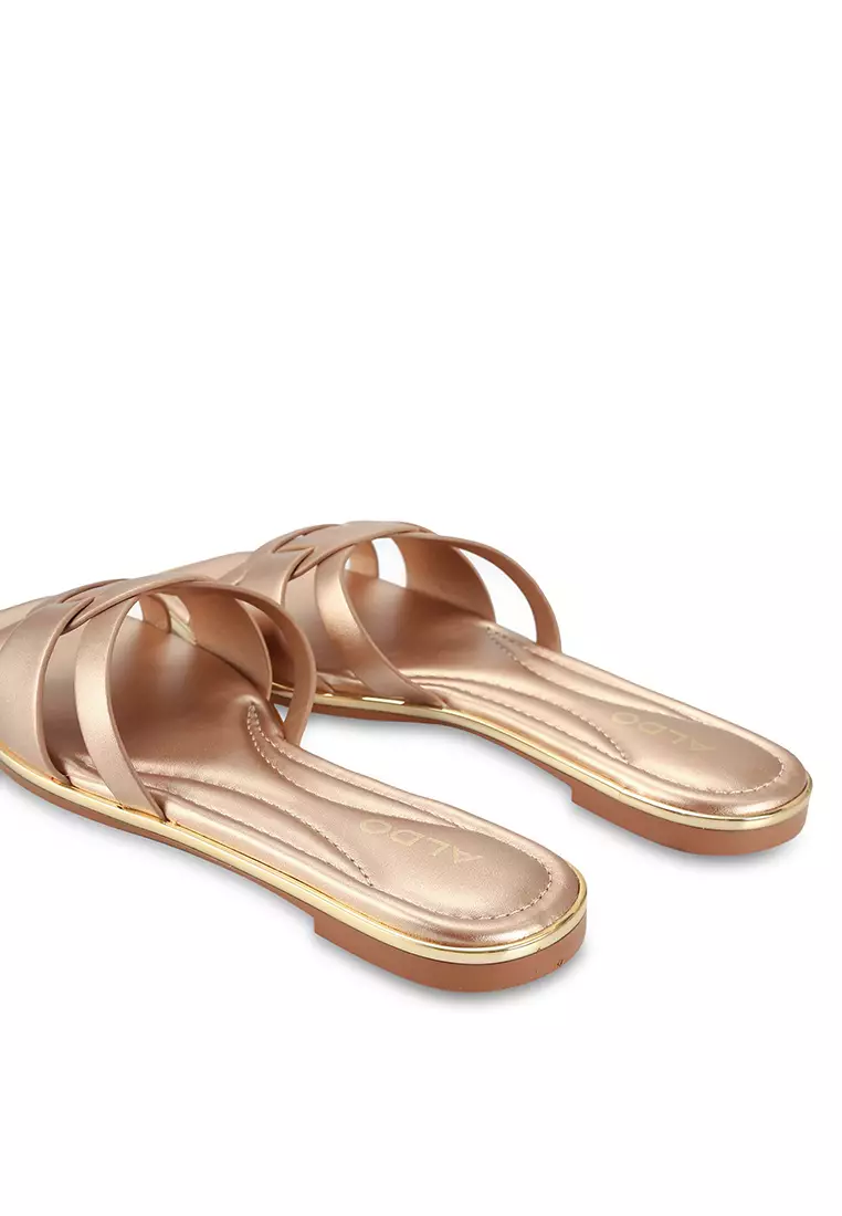 Aldo gold sale flip flops