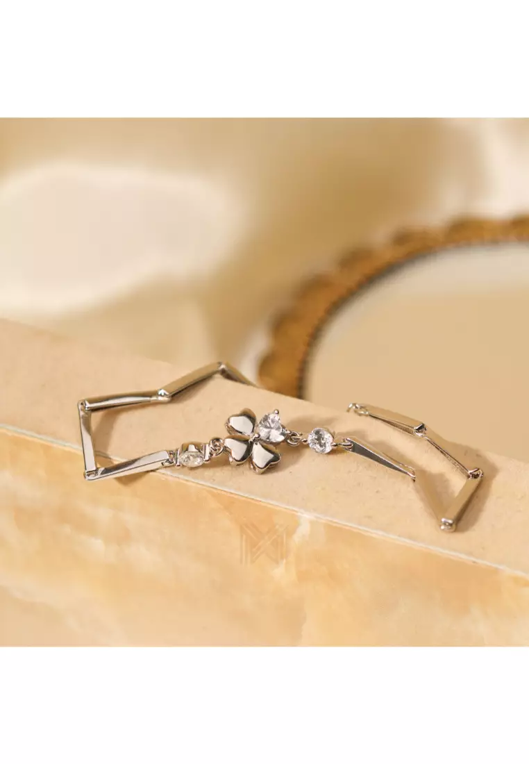 Millennia 2000 Lucky Charms Cubic Zirconia Rhodium Bracelet with 925 Sterling Silver