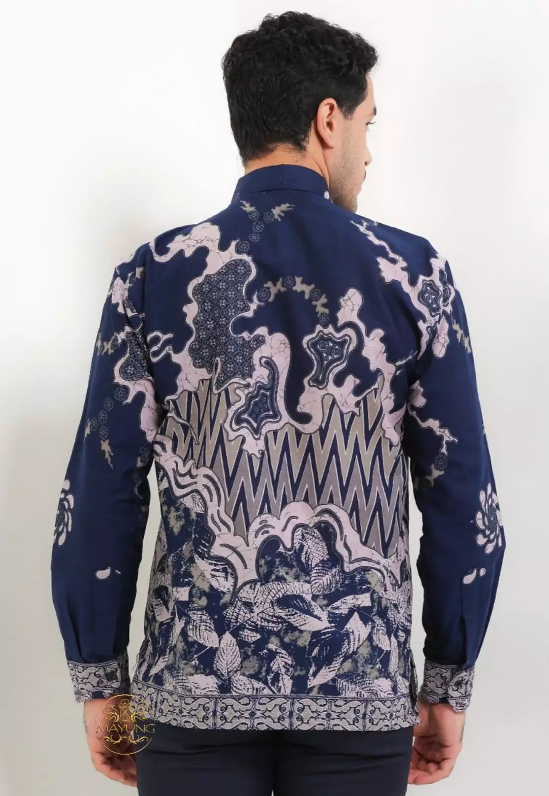 Respati Navy Kemeja Batik Pria Premium Lengan Panjang NLN
