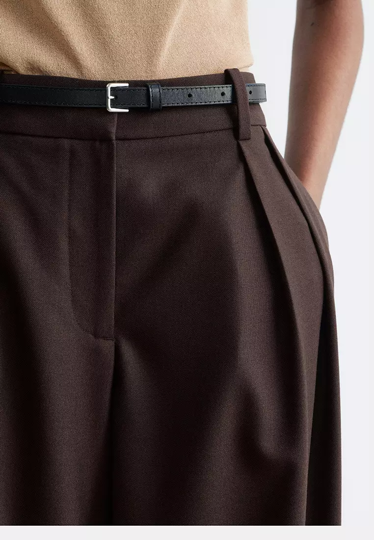 Wool-Blend Tailored Trousers