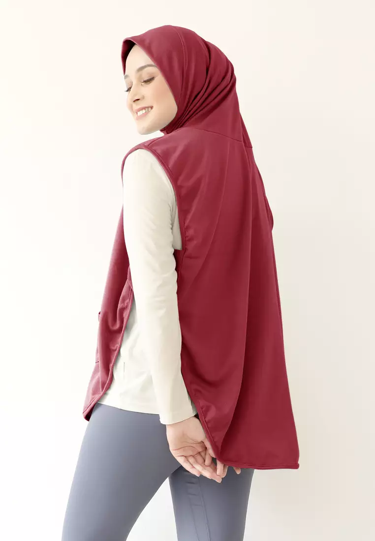 Hijab Vest Olahraga Nara Sporty Pocket - Flash Red