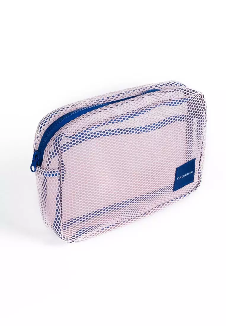 Crossing Jules Everywhere Mesh Pouch (Large) - Pink/Blue
