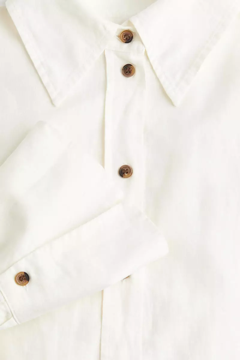 Oversized linen-blend shirt