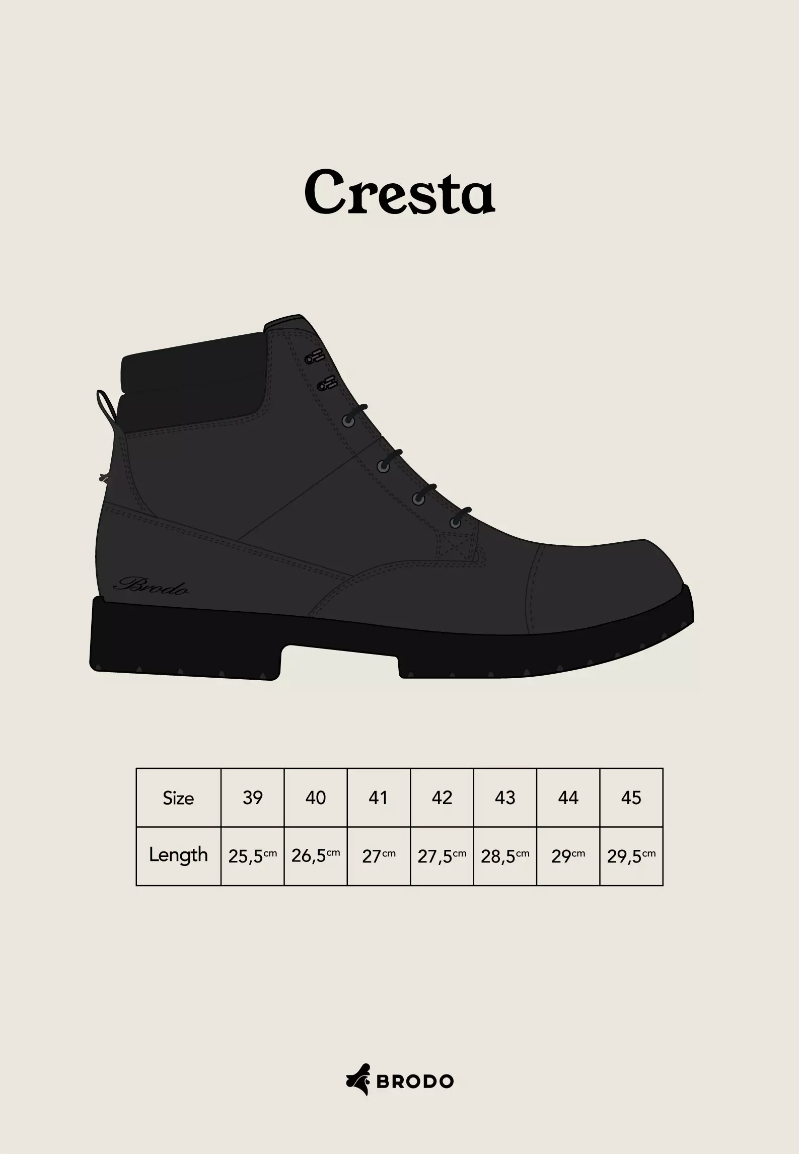 BRODO - Sepatu Cresta Boots Full Black