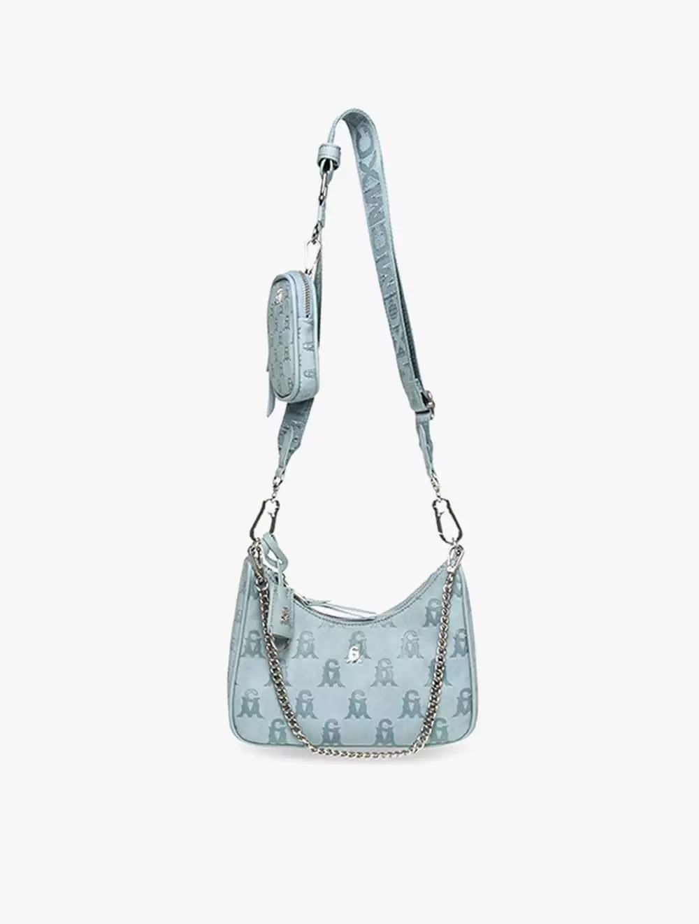 Madden Girl Women's Denim Shoulder Bag - Quilted Hobo Style With Removable Chain Strap & Adjustable Pouch, Blue - View #9