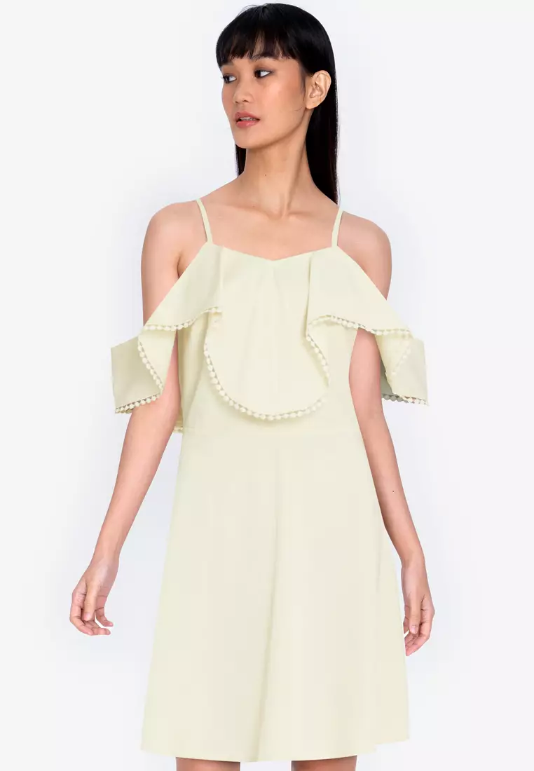 ZALORA BASICS Cold Shoulder Fit Flare Mini Dress 2023 Buy