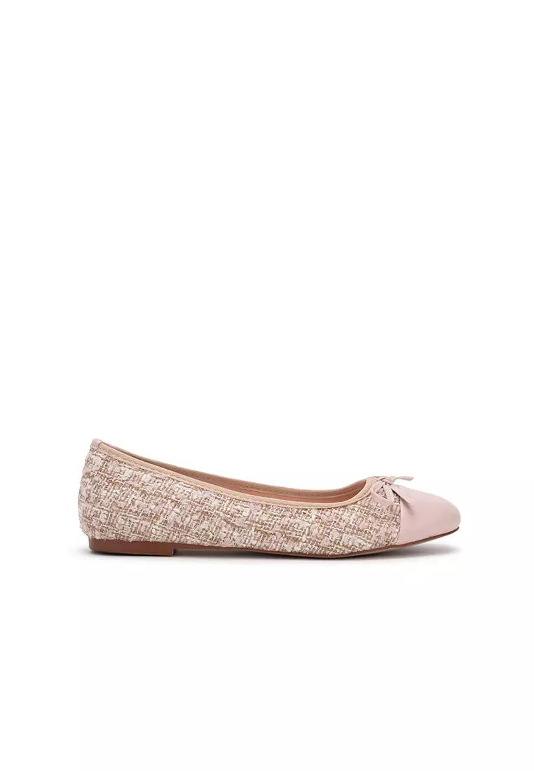 Discount on Nose  shoes - SKU: TWEED ROUND TOE BALLERINA FLAT
