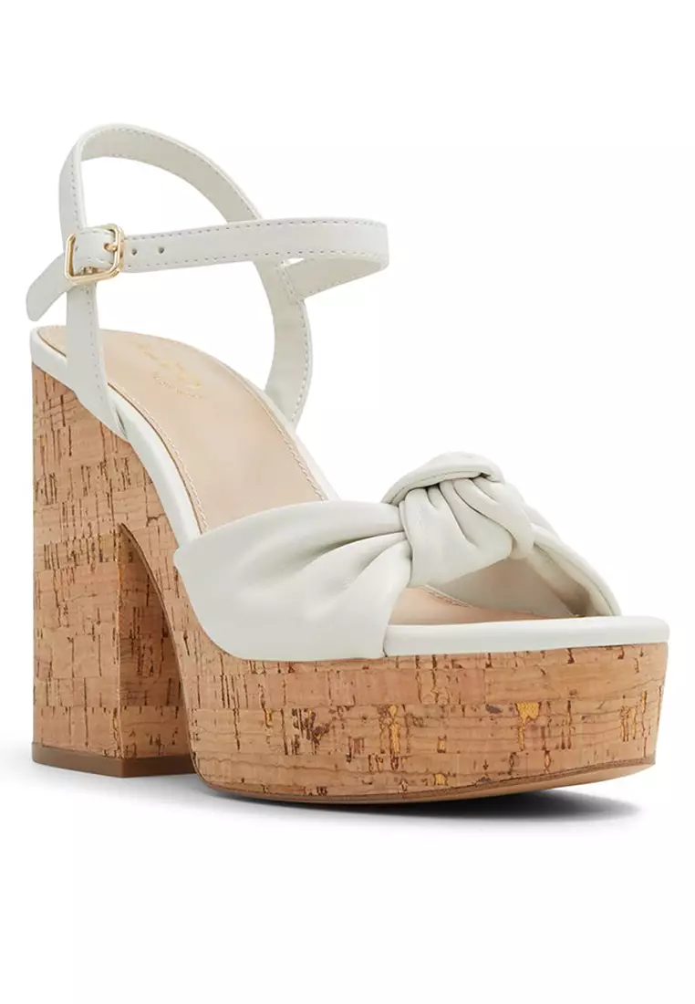 Aldo white platform sandals top