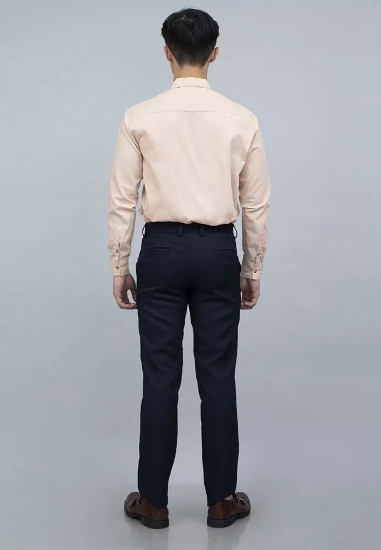 Houseofcuff Kemeja Pria Lengan Panjang Slim Fit Krem