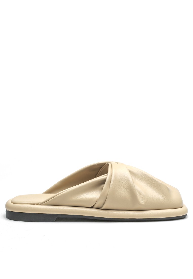 Square Toe Pleated Mules PS132-1