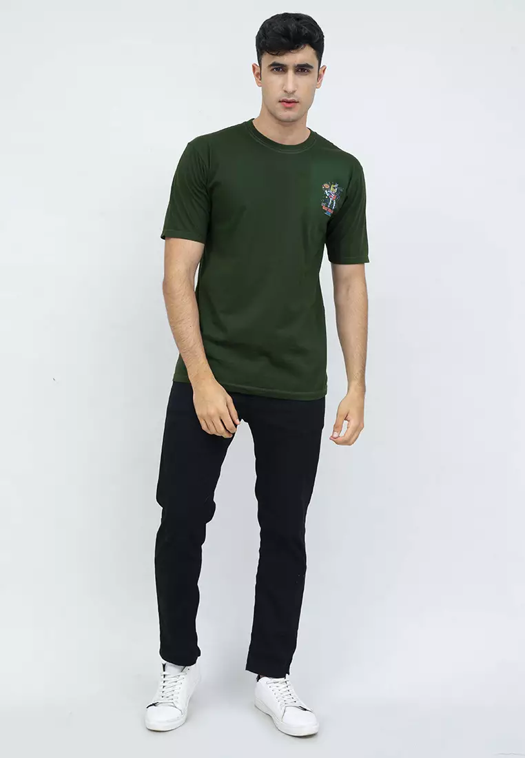 kaos pria lengan pendek Green Noise Space houseofcuff X little fresco
