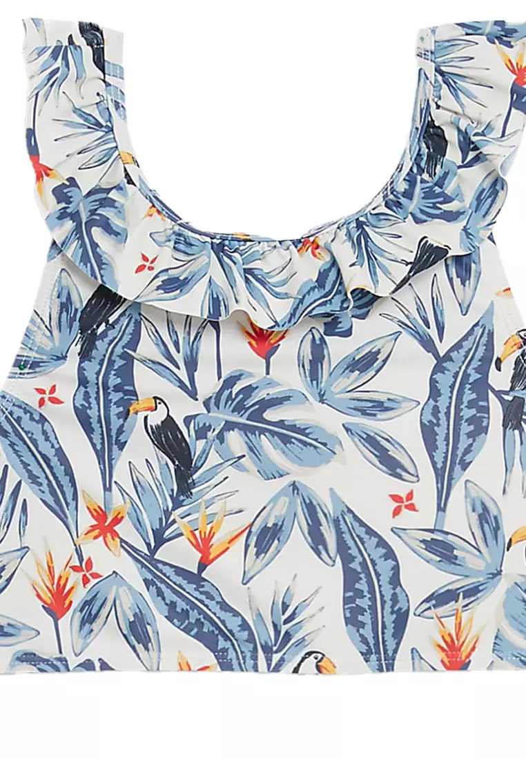 Printed Frill Detail Mini Me Bikini
