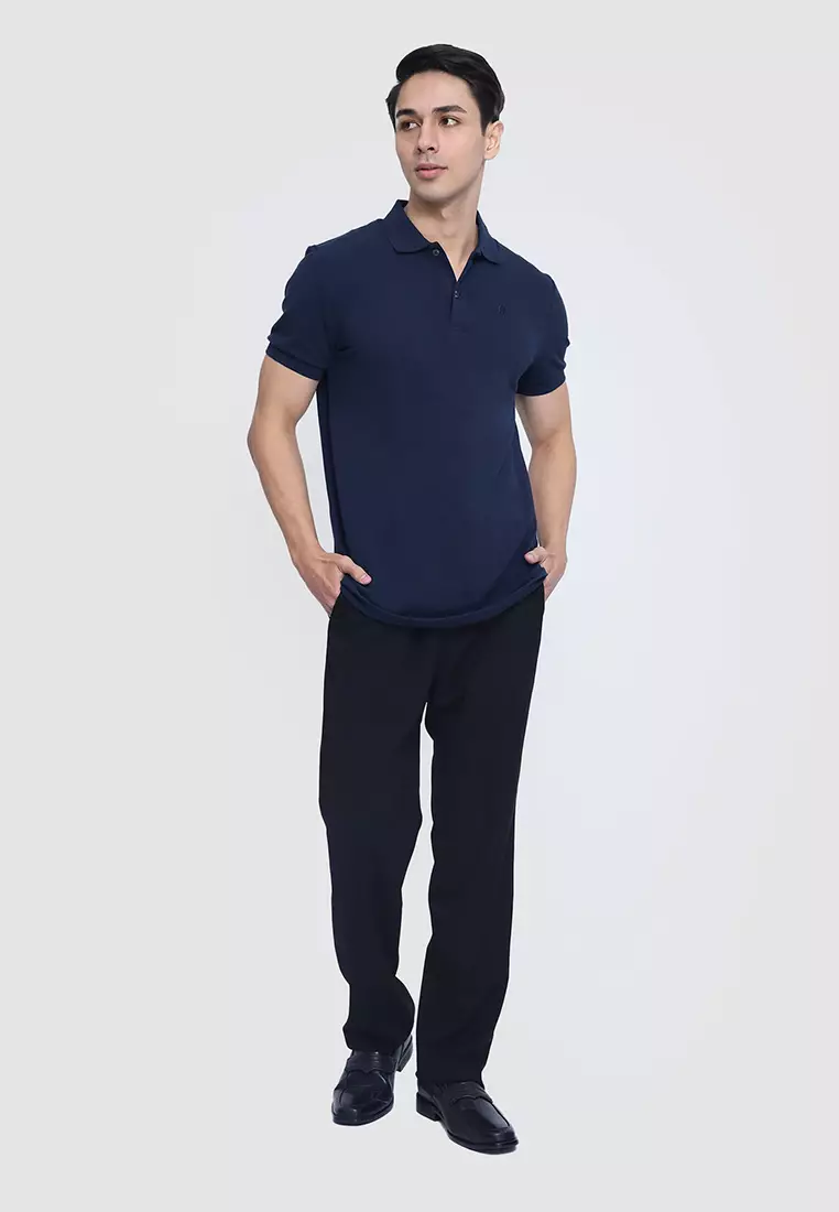 Solid Cotton Pique Polo Shirt in Regular Fit