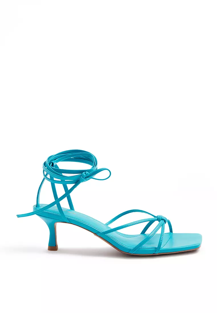 White strappy kitten heels best sale