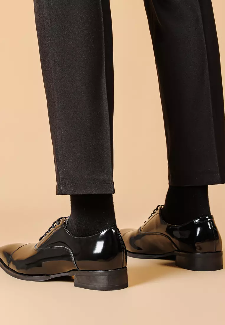 Glossy Cowhide Cap Toe Business Shoes MK5009-L1