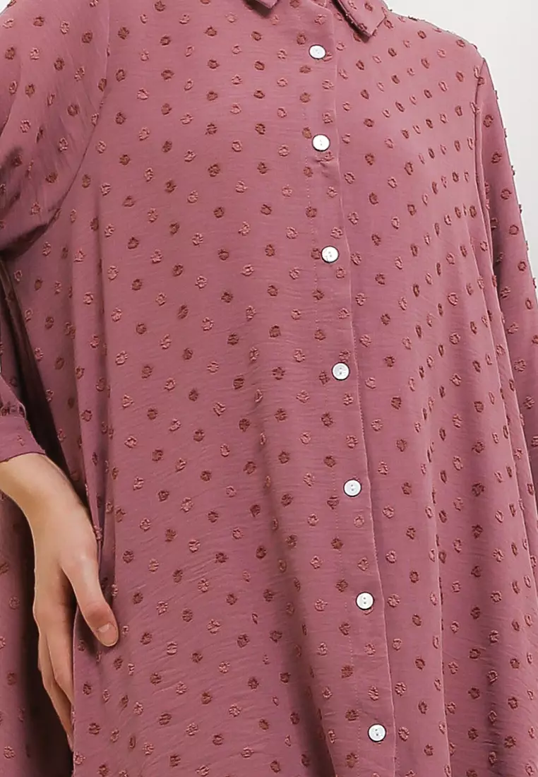 Dotted Hi Lo Shirt Dress