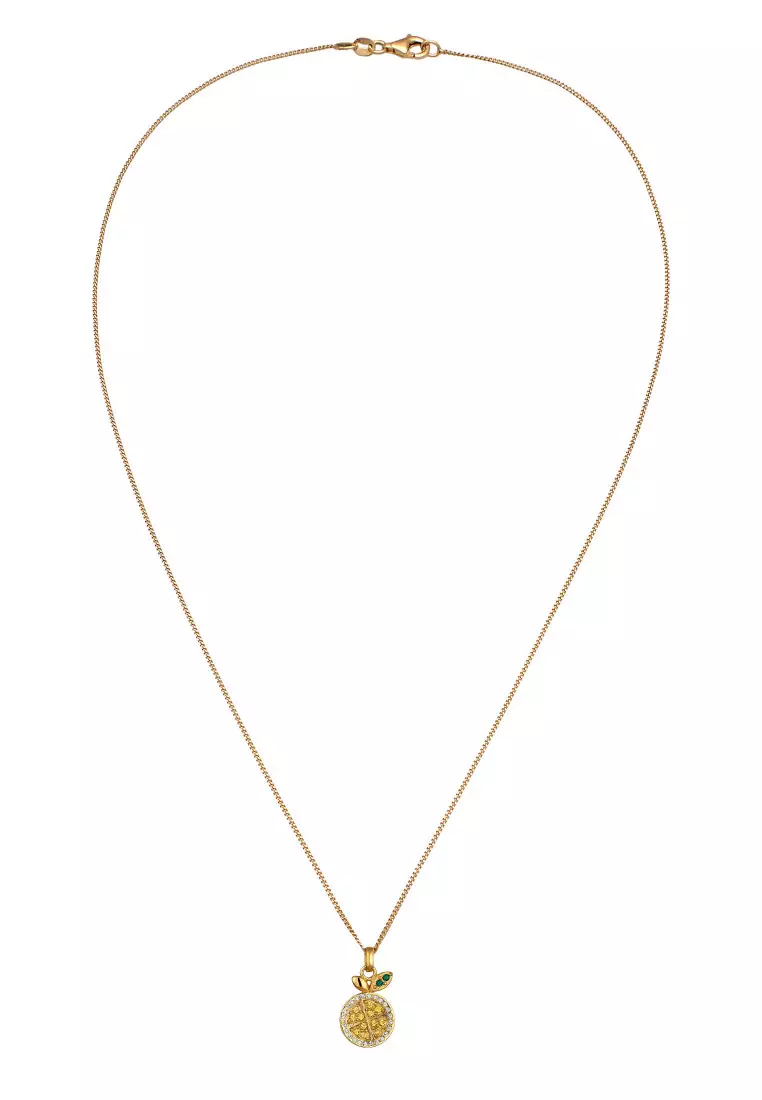 Kalung Perhiasan Perak 925 Wanita Lemon Fruit Gold Plated Embellished with Crystal by Swarovski®