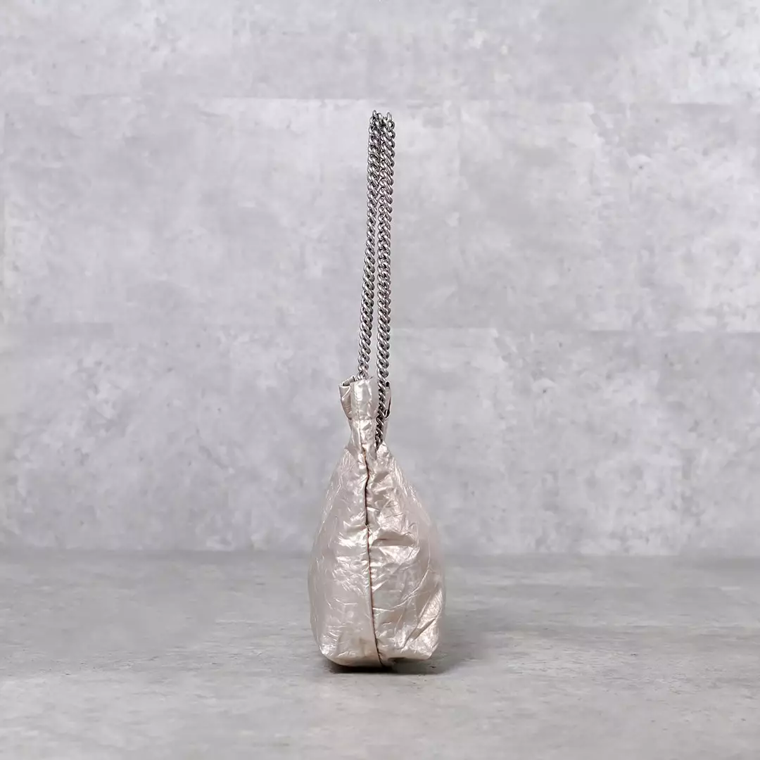 Tas BALENCIAGA CRUSH GHW CHAIN CALFSKIN GOLD TOTE BAG SMALL 100% ORIGINAL