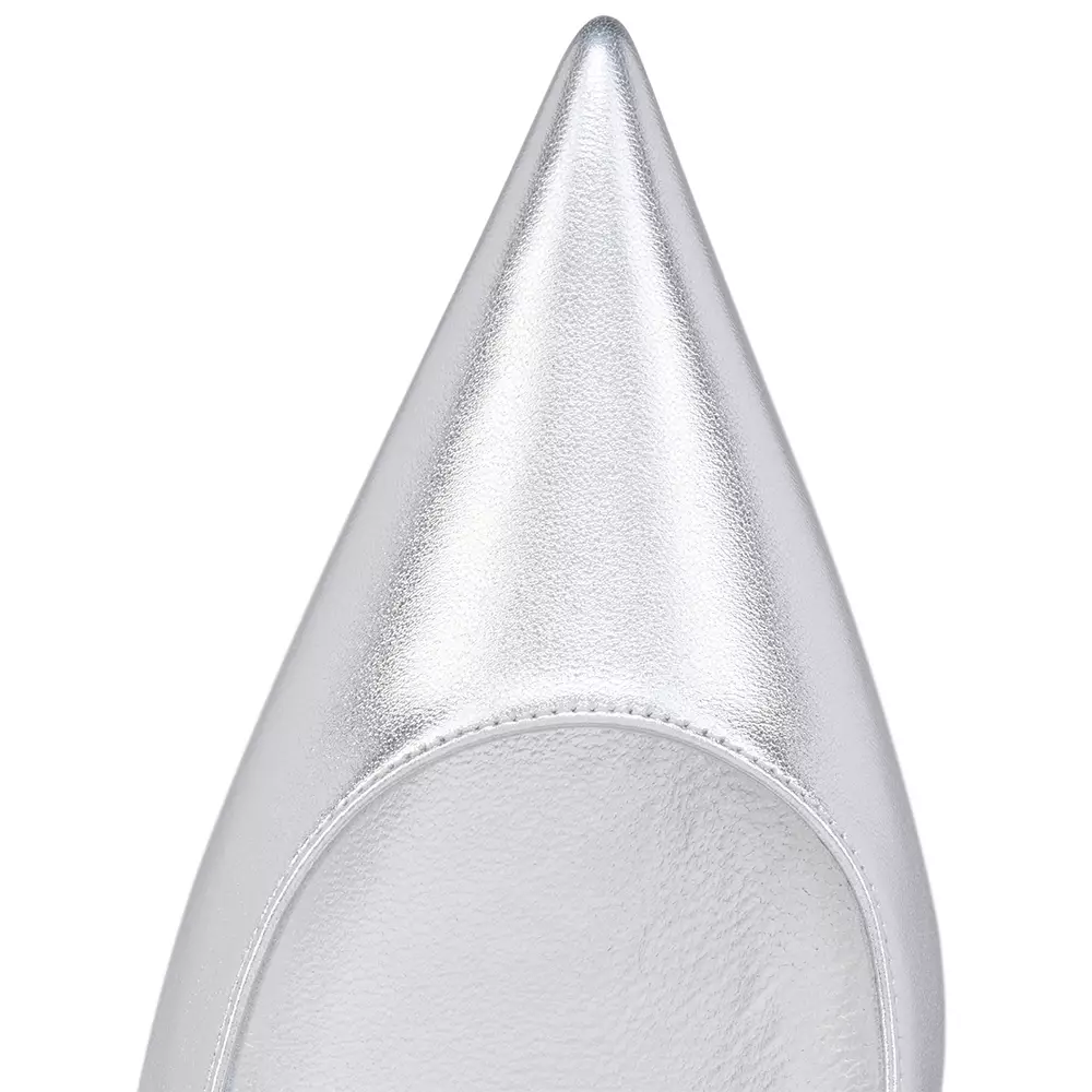 Miss Z 100mm Pumps Laminated Nappa Leather Silver