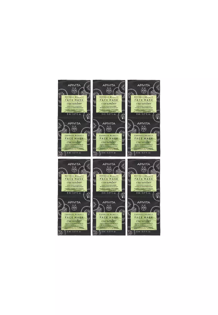 Apivita Cucumber Face Mask For Intensive Moisturization (12pcs)