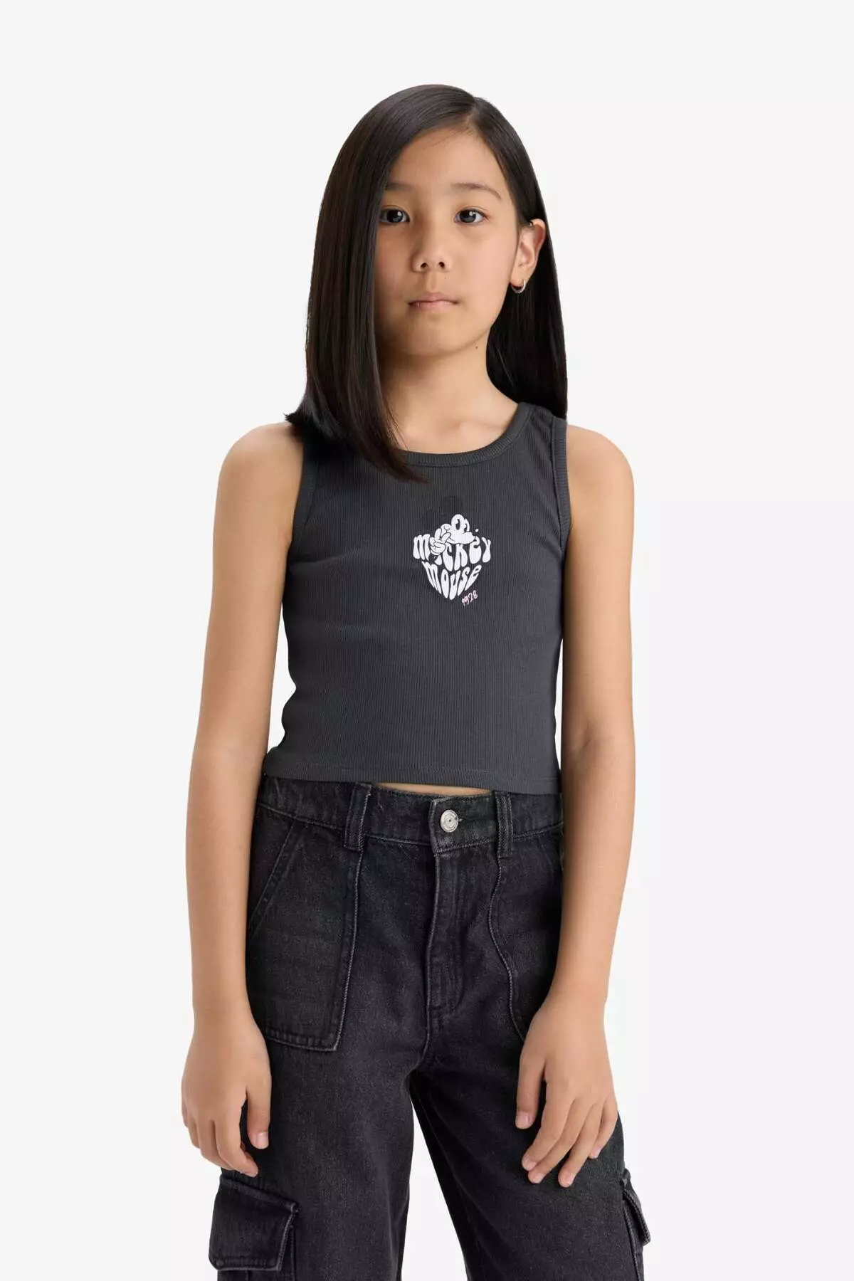 Girl's Disney Mickey & Minnie Crew Neck Undershirt E6519A825Hs