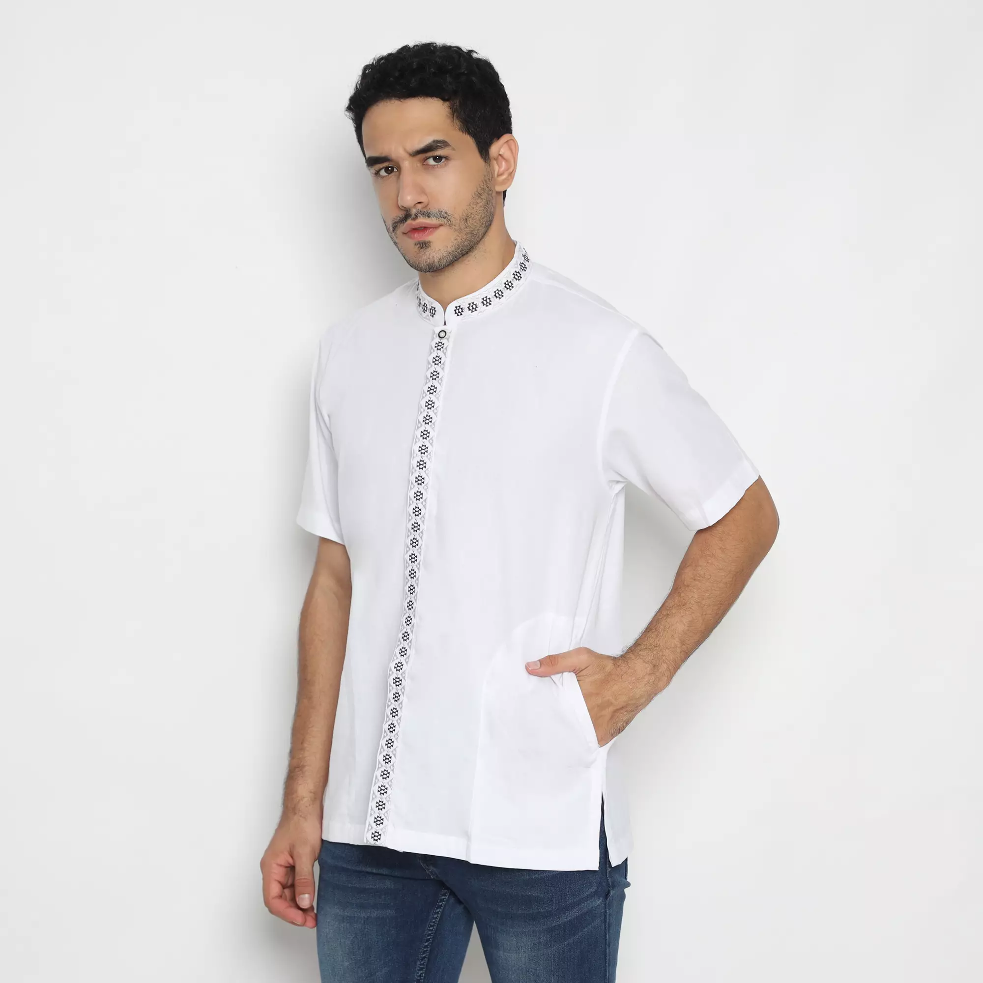 Platini Kemeja Pria Koko Shanghai Lengan Pendek Katun 031011