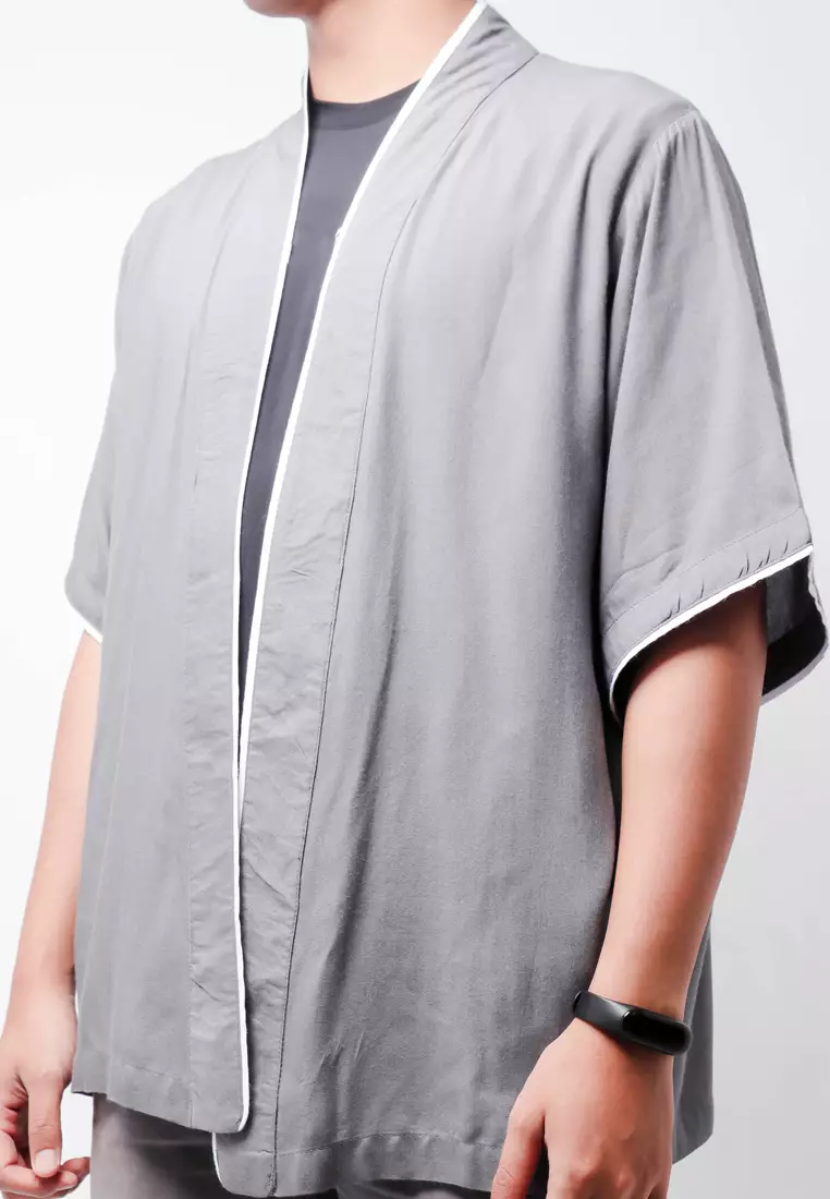 Nade Japan NTB31 KMN Kimono Outer Unisex Polos Abu Tua With List