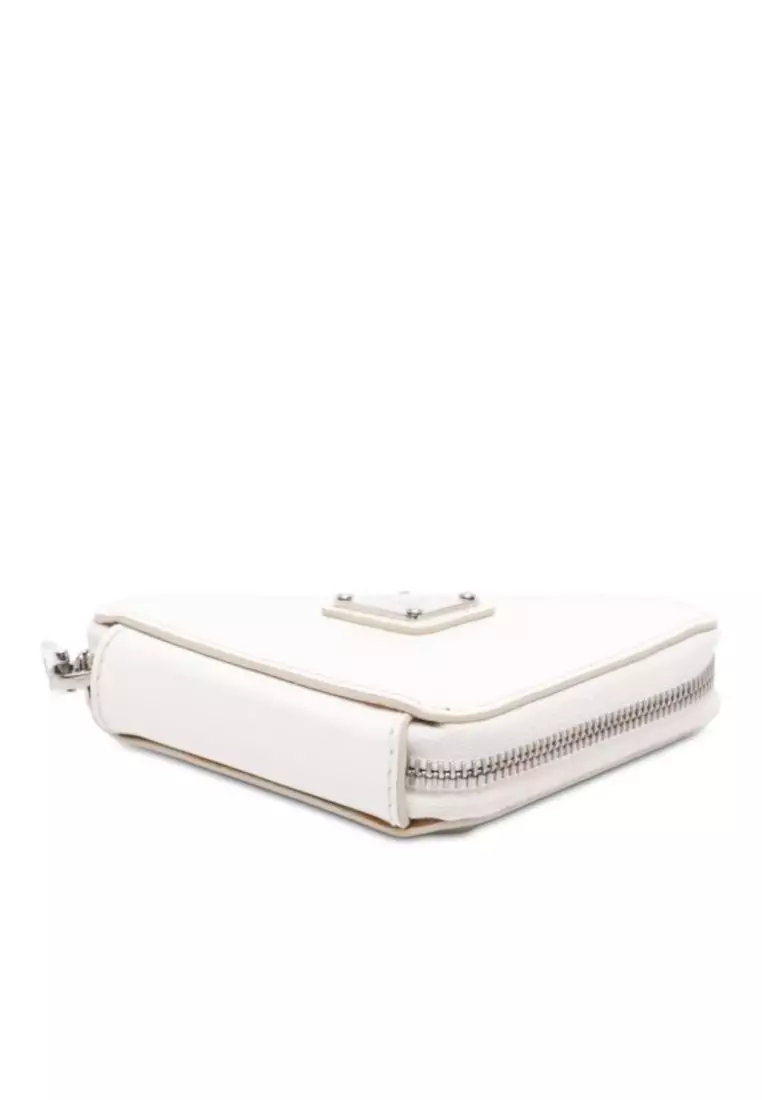 Pre-Loved Prada Mini Brushed Leather Triangle Chain Pouch