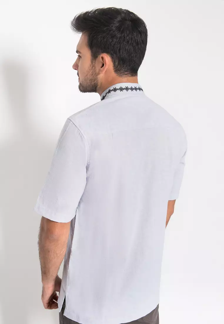 LGS - Baju Koko - Bordir Kerah - Ungu - Slim Fit - JSH.385.B1034KF.330.C