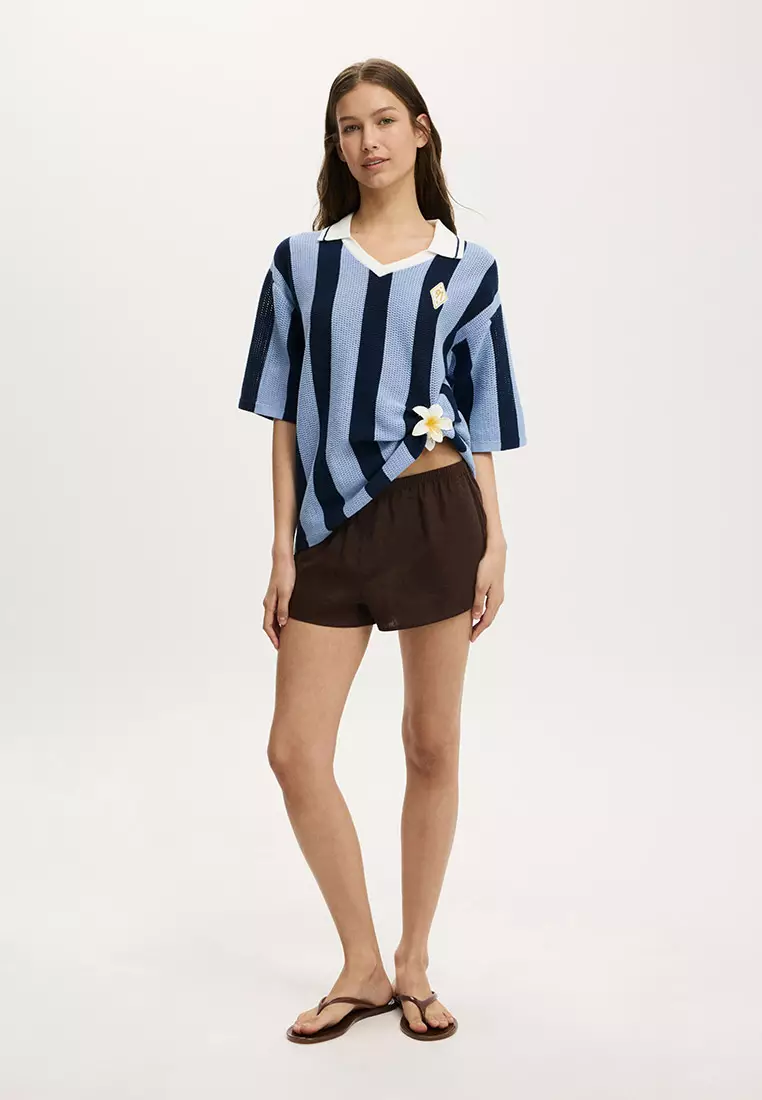 Collared Shortsleeve Polo Knit