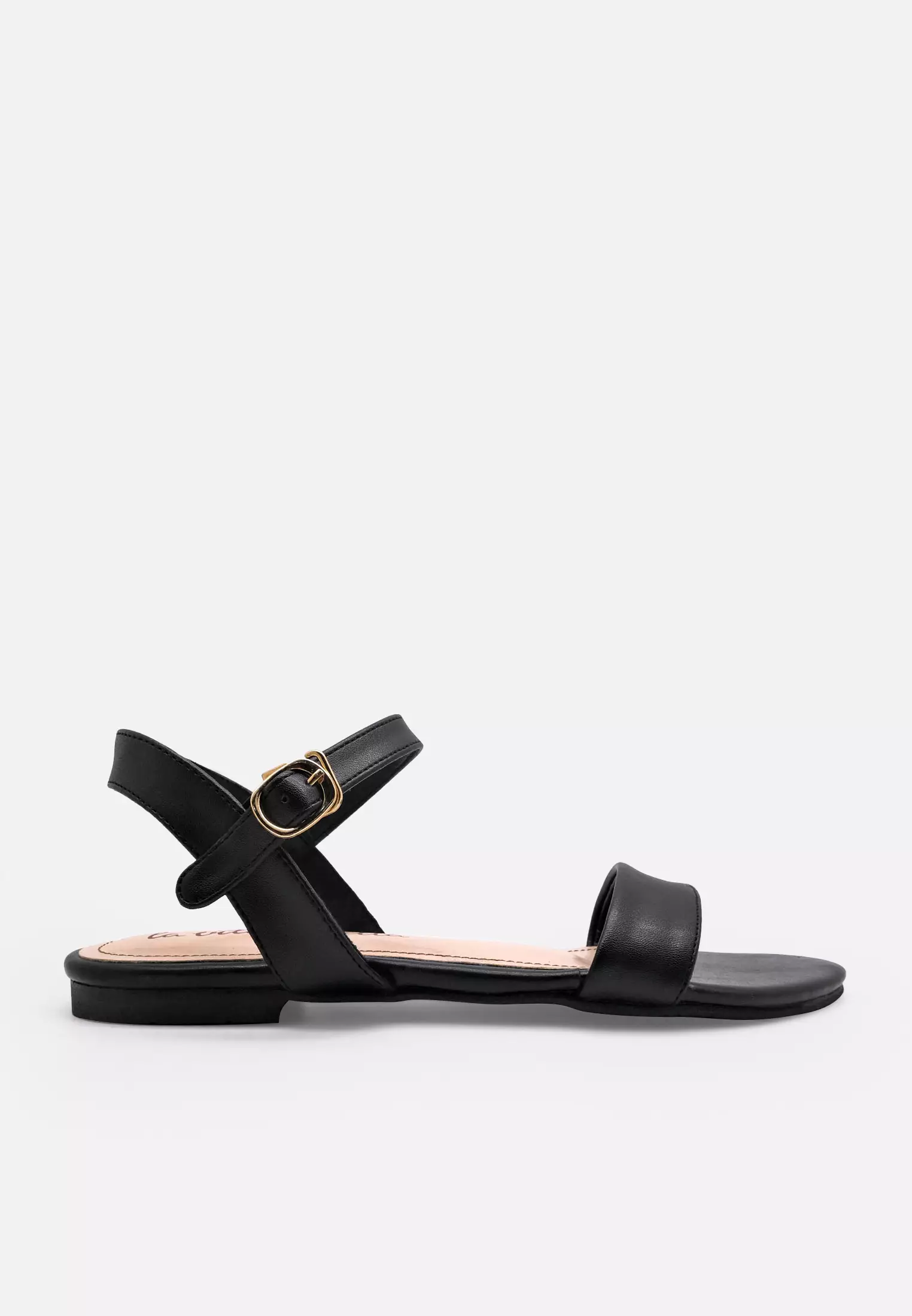 Lucy Ankle Strap Sandal Flat Wanita Vegan Leather