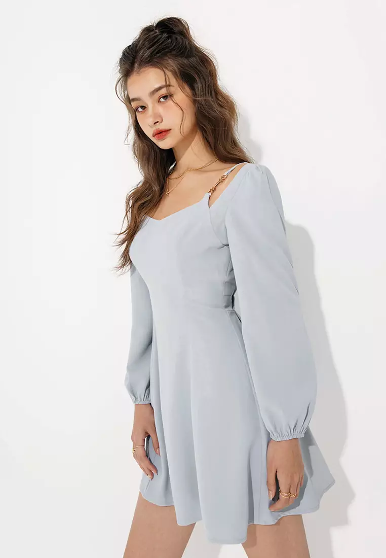 Jual AIR SPACE Puff Sleeve Square Neck Mini Dress Original 2025