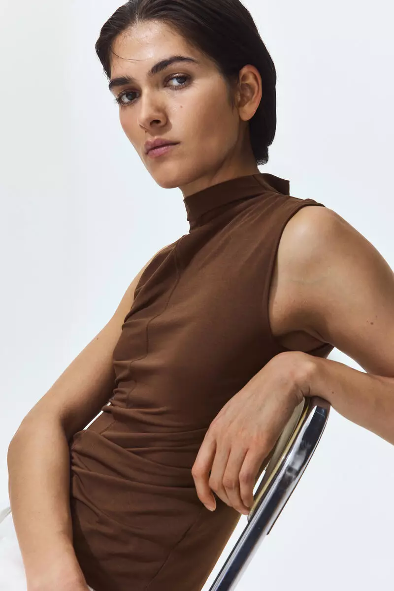 Modal-blend turtleneck top