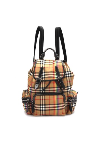Buy Burberry Pre Loved Burberry Burberry Vintage Check Rainbow Canvas Backpack In Beige Canvas 2021 Online Zalora Singapore