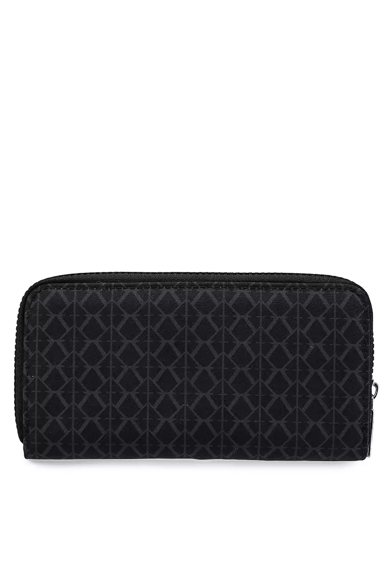 Printed Nylon Zip-Up Wallet