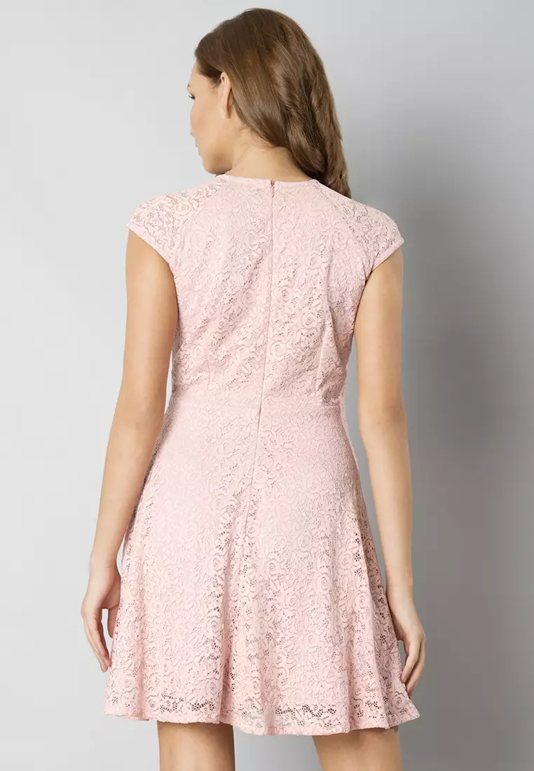 Blush lace skater dress on sale